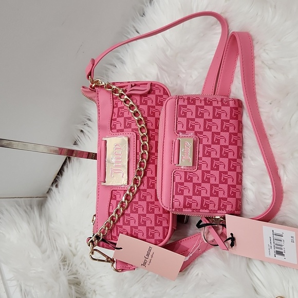 🔹️Juicy Couture🔹️ Pink Lemonade Miss Juicy Crossbody Bag + Wallet Set bundle - Picture 1 of 9